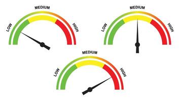 measuring gauge set with different level indicator isolated on white background vector