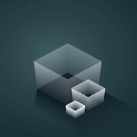 3d black gray cube and box podium minimal scene studio background. Abstract 3d geometric shape object illustration render. Display for online business product. vector
