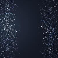 Abstract connecting dots and lines. Big data visualization, global network connection and communication technology concept background. illustration. vector
