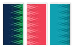 Cover set of abstract fluorescent. Vertical stripes with contrasting colors. Geometric texture, halftone pattern, satured colors. Modern design, vivid color template. vector