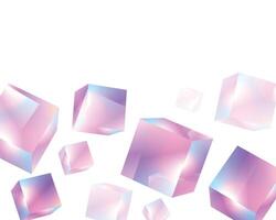 Minimal abstract art with geometric shapes, stylish background with 3d elements cube. Fashion poster, banner, design card illustration vector