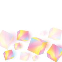 Minimal abstract art with geometric shapes, stylish background with 3d elements cube. Fashion poster, banner, design card illustration vector