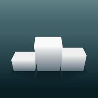 3d black gray cube and box podium minimal scene studio background. Abstract 3d geometric shape object illustration render. Display for online business product. vector