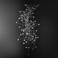 Gray and white technology background image Line design for communication connections in digital systems Hi-tech technology pattern vector
