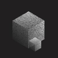 3d render of black cubes set, abstract geometric background with free space for text, illustration. vector