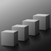 3d render of black cubes set, abstract geometric background with free space for text, illustration. vector