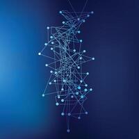 Abstract connecting dots and lines. Big data visualization, global network connection and communication technology concept background. illustration. vector