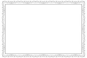Classic swirl Decorative line ornate border, filigree rectangle Decorated frame for Victorian card, menu, wedding, certificate, document, Fancy Lines style landscape page borders design vector