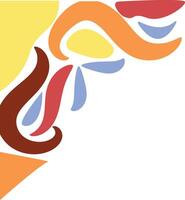 Groovy Corner Frame with Abstract Pattern Design. Icon in 70s Style. vector
