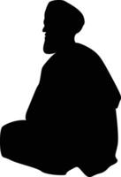 Muslim Character with Eid Mubarak Greeting Pose. Isolated on White Background. vector