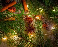 New Year and Christmas background and frame for the design of banners and postcards, as well as for any design on the theme of Christmas and New Year. photo