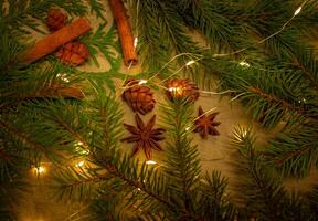 New Year and Christmas background and frame for the design of banners and postcards, as well as for any design on the theme of Christmas and New Year. photo
