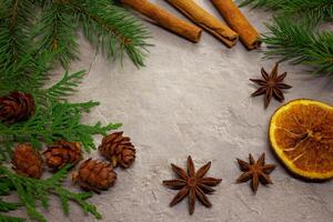 New Year and Christmas background and frame for the design of banners and postcards, as well as for any design on the theme of Christmas and New Year. photo