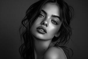 Elegant and Radiant Woman. Captivating Beauty in Graceful Poses and Stylish Fashion photo