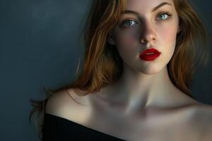 Elegant and Radiant Woman. Captivating Beauty in Graceful Poses and Stylish Fashion photo