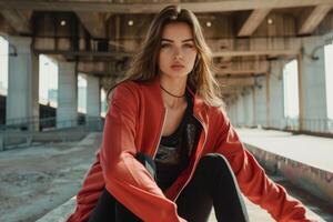 Elegant and Radiant Woman. Captivating Beauty in Graceful Poses and Stylish Fashion photo