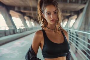 Elegant and Radiant Woman. Captivating Beauty in Graceful Poses and Stylish Fashion photo
