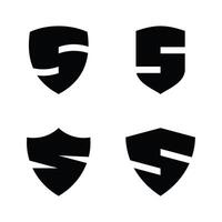 Letter s and shield logo collection. Premium vector