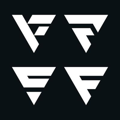 Set of abstract initial letter F logo design. Premium