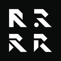 Set of abstract initial letter R logo design. Premium vector