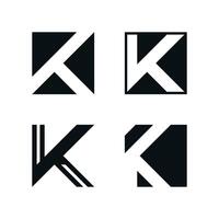 Set of abstract initial letter K logo design. Premium vector