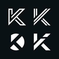 Set of abstract initial letter K logo design. Premium vector