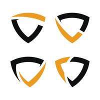Set of shield logo designs with creative concept. Premium vector
