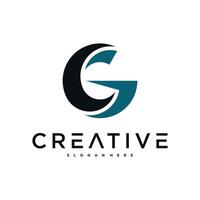 Creative abstract initial letter G logo design. Preamium vector