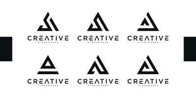 Set of abstract initial letter A logo design. Premium vector