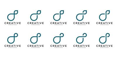 Set of abstract initial letter D logo design. Premium vector