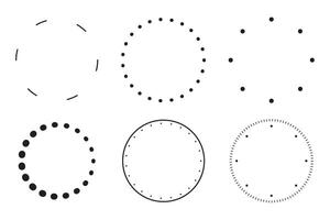 Circle frames with line and dot for element, label, logo and illustration vector