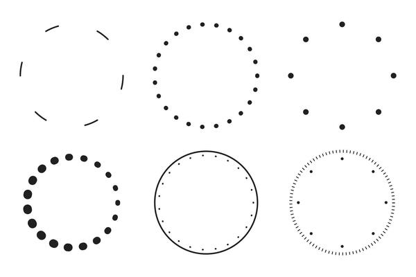 Circle frames with line and dot for element, label, logo and illustration
