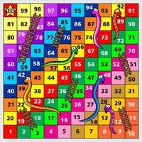 board game template with snakes and ladders vector
