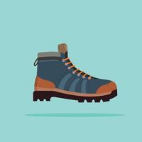 Leather hiking boots. Mountain climbing equipment illustration. Suitable for poster and web icon use. vector