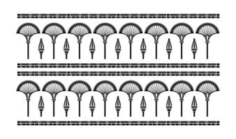 Egyptian national ornaments, Papyrus with elements of ancient Egyptian history, Silhouette patterns on papyrus paintings in temples and pyramid hieroglyph walls vector