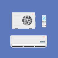 icon set, air conditioner compressor and remote. Flat air conditioner technology illustration of air conditioner. suitable for poster use and web design vector
