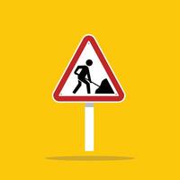 road sign icon. illustration of a road sign to warn about excavation or public works. suitable for poster use and web icon vector