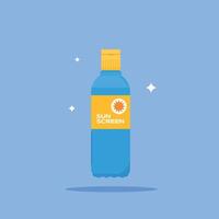 sunscreen bottle icon. Flat illustration of body cream icon. suitable for poster and web design use vector