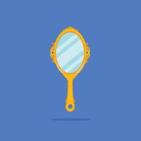 hand mirror icon with engraving. illustration of tools for dressing up. suitable for poster use and web icon vector