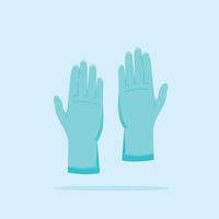 blue medical gloves. illustration of health medical device for hand. suitable for poster and web icon use vector