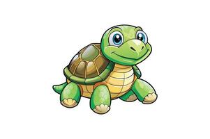 A Plush Turtle with a shell style with whit vector
