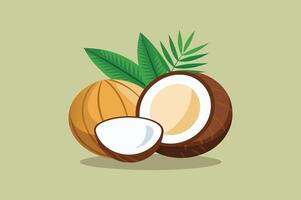 Coconut Fruit Icon Illustration Coco vector