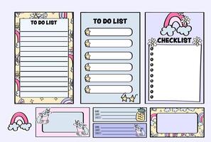 daily planner pages and notebook labels. vector