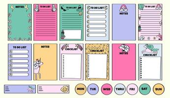 collection of to-do lists, checklists and planner templates. vector