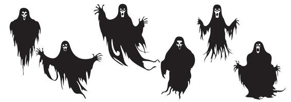 Ghost silhouettes for Halloween. Mystical or magical design elements. vector
