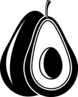 Full and Half Avocado on white background vector