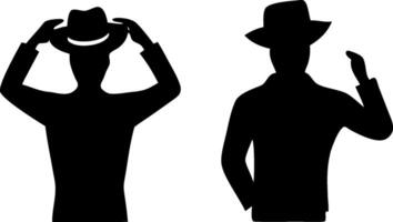 Silhouette of a man adjusting a head design vector