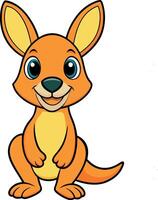 Cute kangaroo cartoon color illustration design vector
