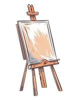An easel with a canvas on it vector
