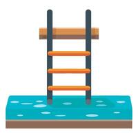 A ladder to the pool on a white background vector